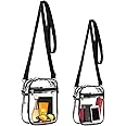 Yizerel 2 Pack Clear Crossbody Bag Stadium Approved, Clear Crossbody Purse with Front Pocket and Adjustable Strap for Concerts