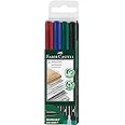 Faber-Castell Multimark overhead marker permanent, F, Assorted 4pcs, (Blue-Black-Red-Green) Waterproof universal marker