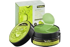 COUKULA Green Gold Undereye Mask (60 Pcs), Collagen Hydrating Gel Pads, Reduce Puffiness, 30 Pairs Under Eye Patches for Dark Circles Puffy Eyes Treatment, Wrinkle, Women Men Beauty Personal Skin Care Product