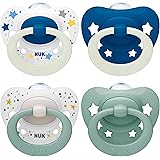 NUK Signature Day & Night ciuccio | 0-6 mesi | Calma il 95% dei bambini | Succhietti a forma di cuore in silicone senza BPA |