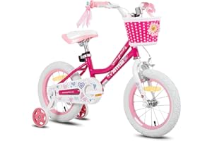 JOYSTAR Angel 14/16/18 Inch Kids Bike for 3-8 Years Old Girls,14/16/18 Inch Girls Bikes with Stabilisers and Basket,multiple colors