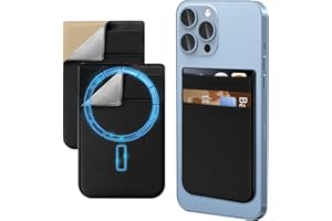 imluckies 1+1 Cartera Magnética Wallet para Magsafe iPhone 15/14/13/12 Series, Ultrafino Doble Bolsillo Elástico Crédito Magnet Tarjetero [Autoadhesiva para Billetera], Negro