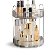 Xacton 360° Rotating Makeup Organizer, 2 Tier Cosmetic & Skincare Organiser, Vanity Storage Rack for Perfume, Lipstick, Nail 