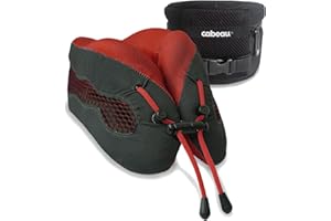 ‎CABEAU Cabeau Evolution fajna poduszka podróżna - najlepsza cyrkulacja powietrza głowa szyja pianka z pamięcią kształtu chłodząca poduszka podróżna - czerwona