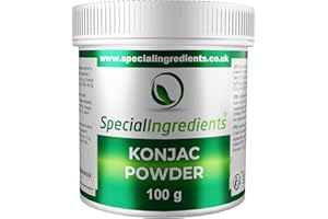SPECIAL INGREDIENTS Konjac Gum Powder (Konjac Glucomannan) Premium Quality 100 g - wegański, bez GMO, bezglutenowy - pojemnik nadający się do recyklingu