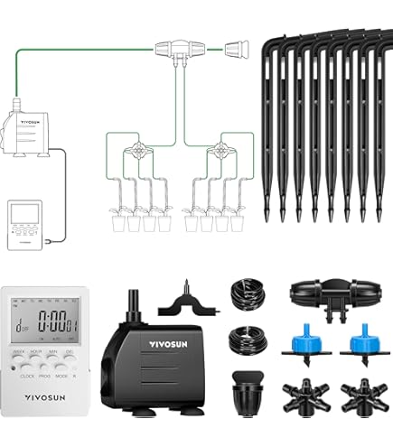 Automatische druppelirrigatieset voor 20 potplanten, automatische wifi-waterbak, afstandsbediening van de irrigatiemodus automatisch/handmatig/vertraagd via app, dubbel