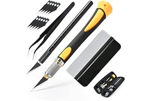 EHDIS Skalpell Basteln Set, Für Kunst,Hobby,Sammelalbum Und Skulptur, Bastelmesser Kit Enthält 2 Präzisionsmesser, 10 Klingen, Aufbewahrungsbox, Pinzette, Rakel