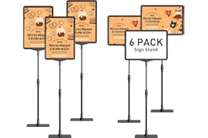 DUKZURA Infoständer A4 Aufsteller Information Stand - Kundenstopper Plakatständer Poster Stands 6 Pack Advertising Stand Height Adjustable Robuster mit Einfachem Inhaltswechsel