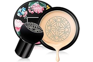 VISVIC Mushroom Head Air Cushion BB Cream, Corrector Duradero Maquillaje desnudo Hidratante Iluminador Pigmento CC Base líquida, Incluso tono de piel Base de maquillaje Base de imprimación (Natural)