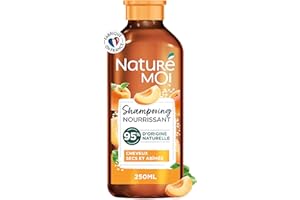 Naturé Moi - Shampooing Nourrissant - Soin Cheveux Secs et Abîmés - Shampooing Sans Sulfate - Nourrit et Répare - Abricot et Huile de Sésame Bio - 95% d'Origine Naturelle - 250 ml - Fabriqué en France