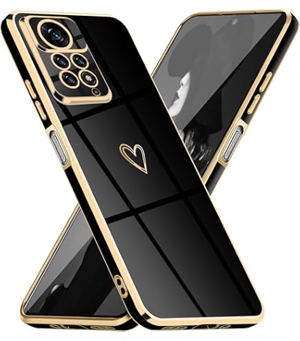 Yichxu Coque Pour Xiaomi Redmi Note 11 Silicone Glitter Housse Compatible Avec Redmi Note 11S Case Souple TPU En Protection Antichoc Amour De Coeur