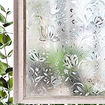 Pellicola Per Vetri Floreale DIFIT - Adesiva, Anti-UV E Privacy 30x120cm