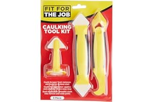 Fit For The Job Kit di strumenti per calafataggio da 3 pezzi per applicare e lisciare mastice, riempitivi, sigillante siliconico e malta per piastrelle e rimuovere vecchio materiale