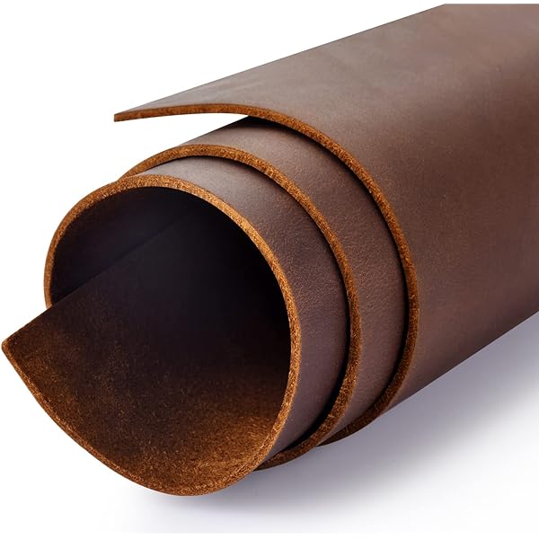 MEISTER SHEET【LEATHER】【箔】BROWN Thick Full Grain Leather Sheets for Crafts Genuine Cowhide
