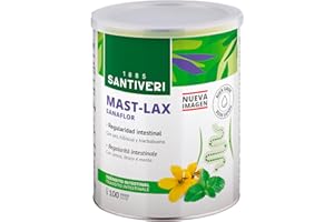 Santiveri MAST-LAX SANAFOR – Complemento Alimenticio con Sen | El Sen Contribuye a la Regularidad del Tránsito Intestinal | Con Hibisco y Hierbabuena | Formato Masticable o Infusión | 75 g