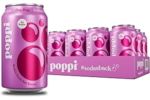 POPPI Soda, Salud intestinal y beneficios de inmunidad, paquete de 12 latas de 12 onzas, Doc Pop