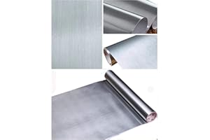 GLOW4U Peel y Stick cepillado acero inoxidable láminas de vinilo autoadhesivo Papel de contacto estante maletero para cubrir Backsplash horno lavavajillas despensa aparatos (60x 200 cm)