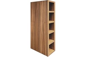 highdecora Slim Wine Rack Cabinet – Narrow Vertical Wine Rack Base or Wall Unit, 18mm MFC Wooden Rack for Kitchen, Living Room, Hotel, Restaurant – Rack Shelf for Storage (Dijon Walnut)