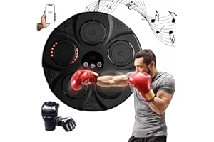 FRIKINK Máquina de Boxeo Musical para Pared con Luces LED y Bluetooth: Entrenamiento de Boxeo, Karate, Deporte en Casa y Gimnasio en Casa, Guantes Incluidos