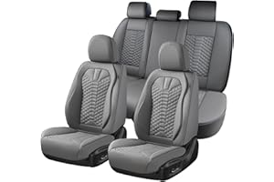 Coverado Coprisedile Auto Universale, Cuoio Coprisedili per Auto Set completo, Protezione sedile auto impermeabile, Coprisedili auto Sedili anteriori e posteriore Fit per la maggior parte delle auto