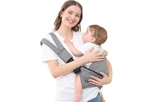 GAGAKU Kindertrage Seitlich Babytragetuch Trage Baby mit Rutschfestem Hüftsitz Tragetuch Kleinkind Hüfttrage Kleinkindtrage Ergonomischer Tragehilfe Babytrage ab 6 monate (10-45lbs) - Grau