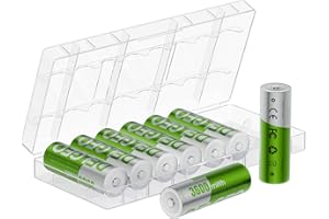 DELGEO Akumulatory litowe AA 8 sztuk z szybką ładowarką 2,5 H, 1,5 V 3600 mWh baterie litowe AA o dużej pojemności, stałe wyjście litowo-jonowe podwójna bateria z 2000 cykli (AA x 8 Pack 3600mWh)