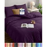 Utopia Bedding Duvet Cover for 150 Bed 220 x 240, Purple | Duvet Cover 220 x 240 cm and 2 Pillowcases 65 x 65 cm, Microfibre,