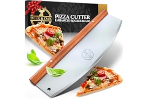 Deer & Oak Pizza Cutter - 36cm Pizza Rocker Cutter - Pizza Cutter Rocker - Pizza Slicer - Cut your Pizzas with Minimal Fuss or Effort - Ultra Sharp Premium Stainless Steel Blade