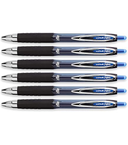 Uni-Ball Signo 207 Gelroller – Mittlere Spitze 0,7 Mm, Blaue Tinte, Wasserfest, 12 Stück