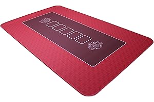 Bullets Playing Cards Profesjonalna Mata do Pokera - Czerwona 100 x 60 cm - Ręcznik Deluxe, Dywan, Podkładka na Stół - Idealna