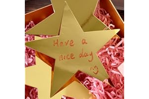 DILUSILK 30 PCS Large Gold Card Stars 6 Inch Gold Star Cutouts Double Printed Star Paper Glitter Star Cutouts Paper Star Confetti Cutouts for Wedding Party Christmas Classroom Bulletin Board Supplies