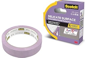 ScotchBlue Delicate Surface Advanced Masking Tape, 24 mm x 41 m, Super-sharp Paint Lines, For Delicate Painting and Decorating Indoor, Painters Tape For Wallpaper and Furniture