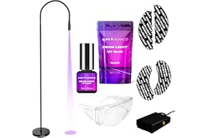 Aura Monaco Beamlight UV Lash System S6 Complete Set – klej do rzęs UV – zestaw do przedłużania rzęs UV LED – lampa do przedłużania rzęs – utwardzający światło klej do rzęs