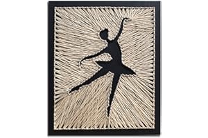 VIONNPPT Kit de bricolage 3D DIY String Art Crafts Kits de bricolage créatifs avec outils de décoration, peinture à ongles, String sans fermeture éclair, cadeaux pour adultes et enfants, Ballet fille