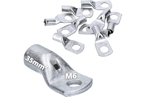 KALITEC Cembre - Terminales de cable de tubo (10 unidades, 35 mm², M6, sin aislamiento, de cobre estañado)