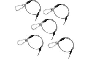 KALIONE 5 sztuk linek stalowych z oczkami, linka stalowa 50 cm z oczkami, mocny kabel z pętelkami, zabezpieczenie przed kradzieżą, zapięcie linowe ze stali nierdzewnej, kabel zabezpieczający do mebli