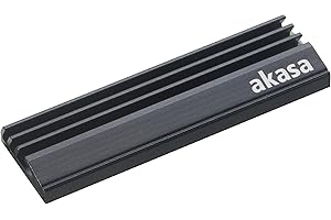 Akasa M.2 SSD Heatsink | Aluminum Heatsink Cooling Fin | Pre-applied Thermal Adhesive Tape | 71 x 22 x 6.4mm | Suitable for M.2 2280 SSD & PS5 Pro | Black | A-M2HS01-BK