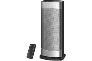 GEARELEC Chauffage d'appoint, Chauffage électrique céramique à chauffage PTC 1500W, 70° Oscillation, ECO-Modus, Minuterie 1-24, Protection anti-basculement et anti surchauffe, 41 CM