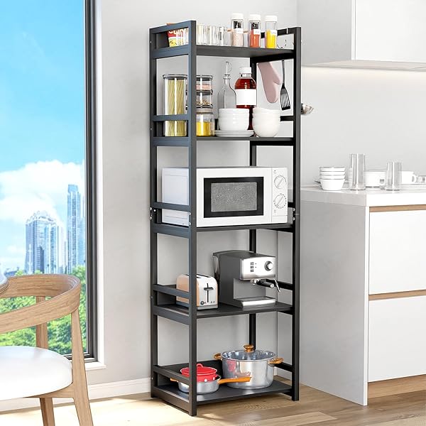 Klaxon Wood & Metal Multilayer Microwave Oven Stand for Kitchen