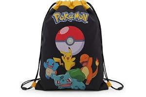 CYPBRANDS Pokémon gymväska 42 x 34 cm – sportväska och simväska – Pikachu, Squirtle, Charmander & Bulbasaur – officiell licensierad produkt