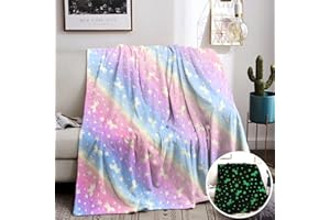 ‎HSGLGNA Kuscheldecke Kinder,Einhorn Decke Kuscheldecke Leuchtet im Dunkeln, Einhorn Geschenke für mädchen Super Weiche und Warme Decke (Einhorn-01, 130x150 cm)