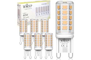WAXP G9 LED Bulbs Warm White 3.5W, 3000K, 400lm, Equivalent G9 Halogen Bulbs 40W, No Flickering, Non-Dimmable, 6 Pack