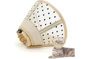 Supet Soft Cat Cone Collar, Air Mesh Pet Recovery Cone After Surgery to Stop Licking, Adjustable Elizabethan Collar Alternative for Small Kitten (S)