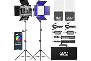 GVM GREAT VIDEO MAKER GVM RGB LED Panel Video Light, Photography Lighting with APP Control, 800D Video Lighting Kit for YouTube Studio, Gaming, Streaming, Conference, 8 Kinds of Scene Lights, CRI 97, 2 Packs