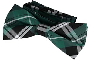 DonDon Pajarita para Hombre a cuadros corbatín latón ya atado ajustable