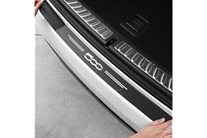 SYMILOV Carbon Fiber Rear Bumper Protector Strips, for FI-AT 500 500E 500L 500C 500S 500X Car Trunk Sill Plate Cover Tail Trim Anti-Scratch Protective Stickers Styling Accessories,Black