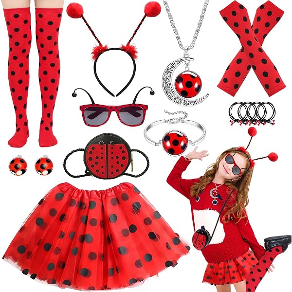 Kit De Accesorios Ladybug Oficial – Lazo Brillante, Yo-yo Y Pendientes De Clip Para Disfraz De Miraculous