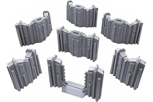 EnderToys Tall Connecting Barricade Wall Set, Terrain Scenery for Tabletop 28mm Miniatures Wargame, 3D Printed and Paintable