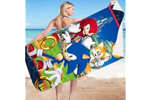 FYDZBSL Sonic Asciugamano da Bagno Asciugamano ad Asciugatura Rapida Spiaggia in Microfibra Asciugamano Sonic per Bambini Adolescenti Adulti da Asciugamano da Spiaggia in Cotone 70 x 150 cm