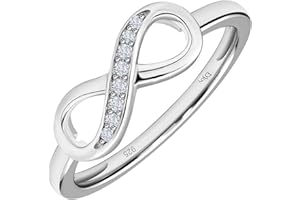 TJC Infinity Sterling Silver Ring for Women with Cubic Zirconia CZ in Rhodium & Gold Plated 925 Silver Rings | Promise Rings for Couples Forever Love Ring for Teen Girls | Ladies Rings with Gift Box